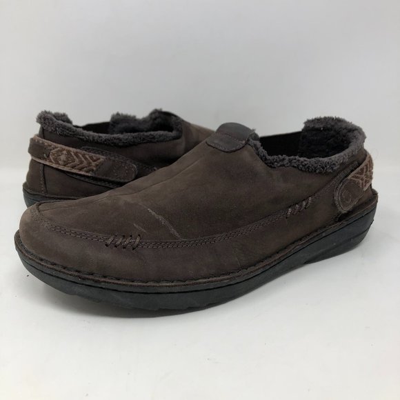 Teva Shoes - Teva Kiru Beluga Slip Ons Brown Moccasins Fur Trim